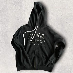 Abercrombie and fitch zip up black sweater for women